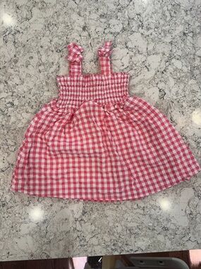 Pink and White Gingham Smocked Sundress | Counting Daisies | 2T